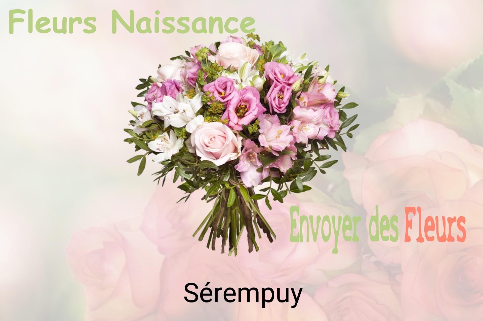 Bouquet de fleurs de naissance livré à Sérempuy